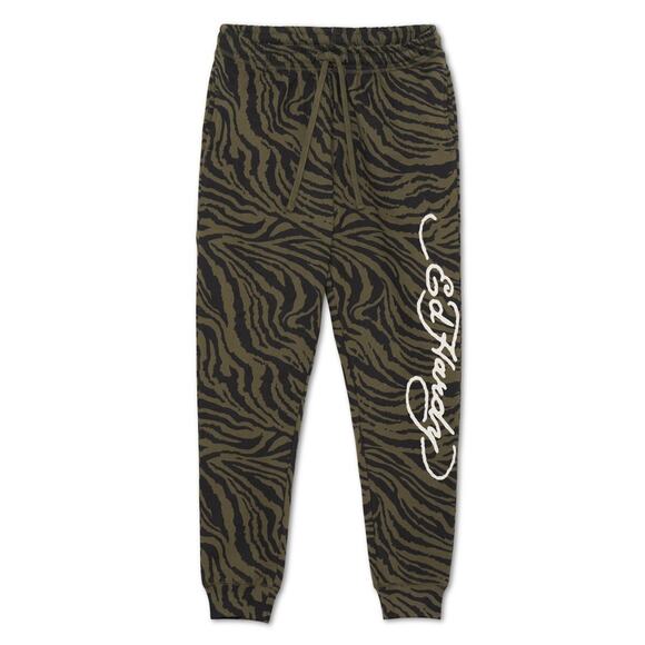 NWT $88 Size Large - Ed Hardy Dragon Zebra Camo Jogger - Picture 2 of 2